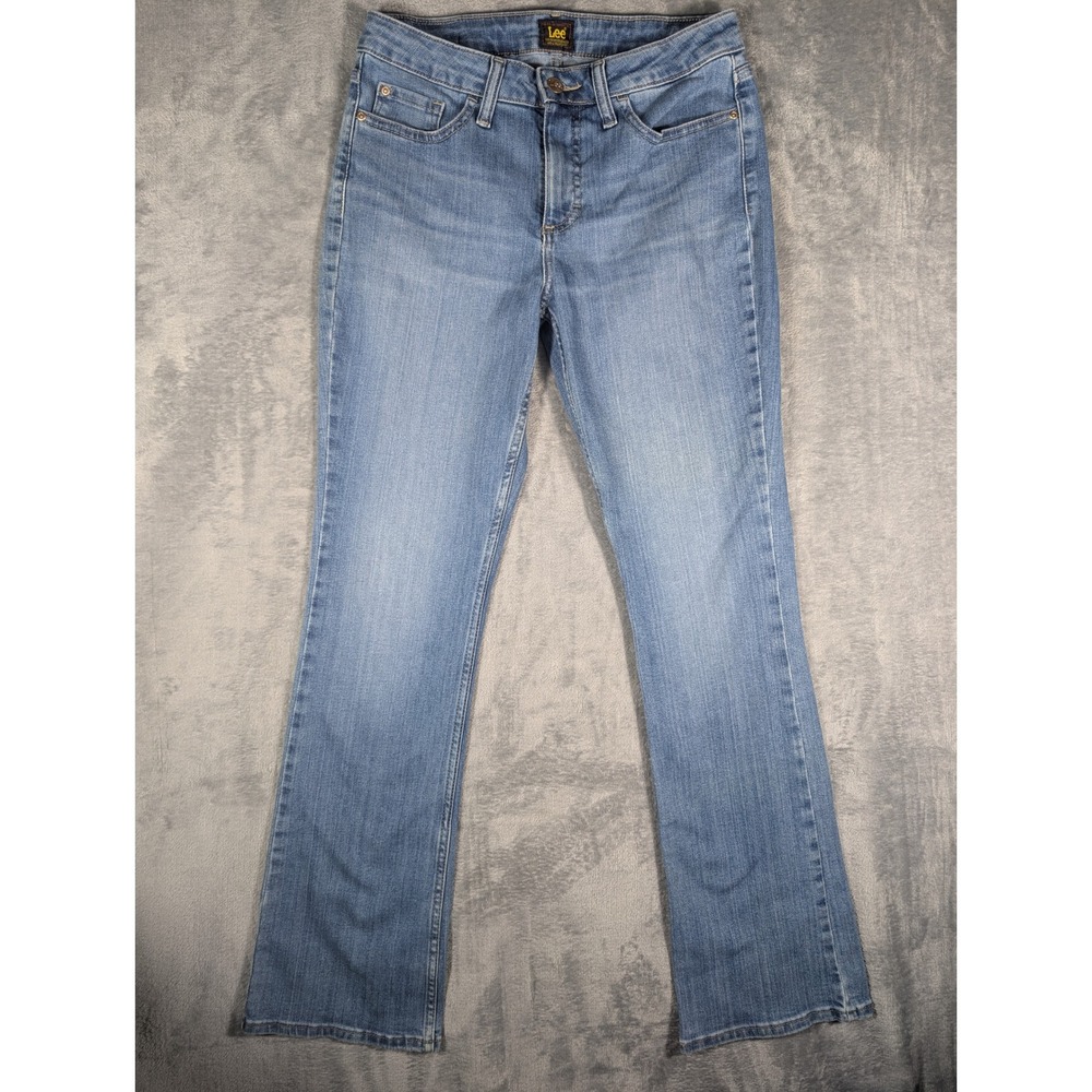 Lee Jeans Women's 8M Medium Wash Mid Rise Stretch Bootcut Denim Blue Pants